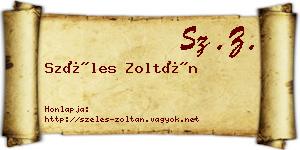 Széles Zoltán névjegykártya