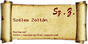Széles Zoltán névjegykártya